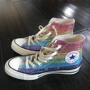 Rainbow Converse! Worn once!